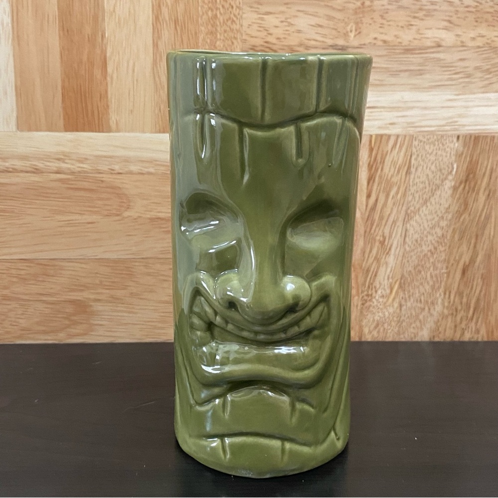 Barconic Green Ceramic Tiki Coffee Mug